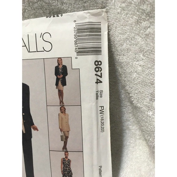 8674 MCCALLS MISSES JACKET/VEST/PULL-ON PANTS/SKIRT Sewing Pattern Size 18-22 - Picture 2 of 6